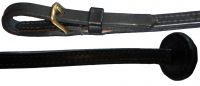 Black leather showlead with buckle and knob