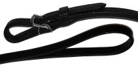 Black leather showlead with buckle and loop